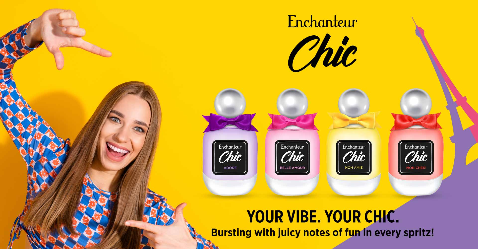 Enchanteur Chic Eau de Toilettes – bursting with juicy notes of fun in every spritz!