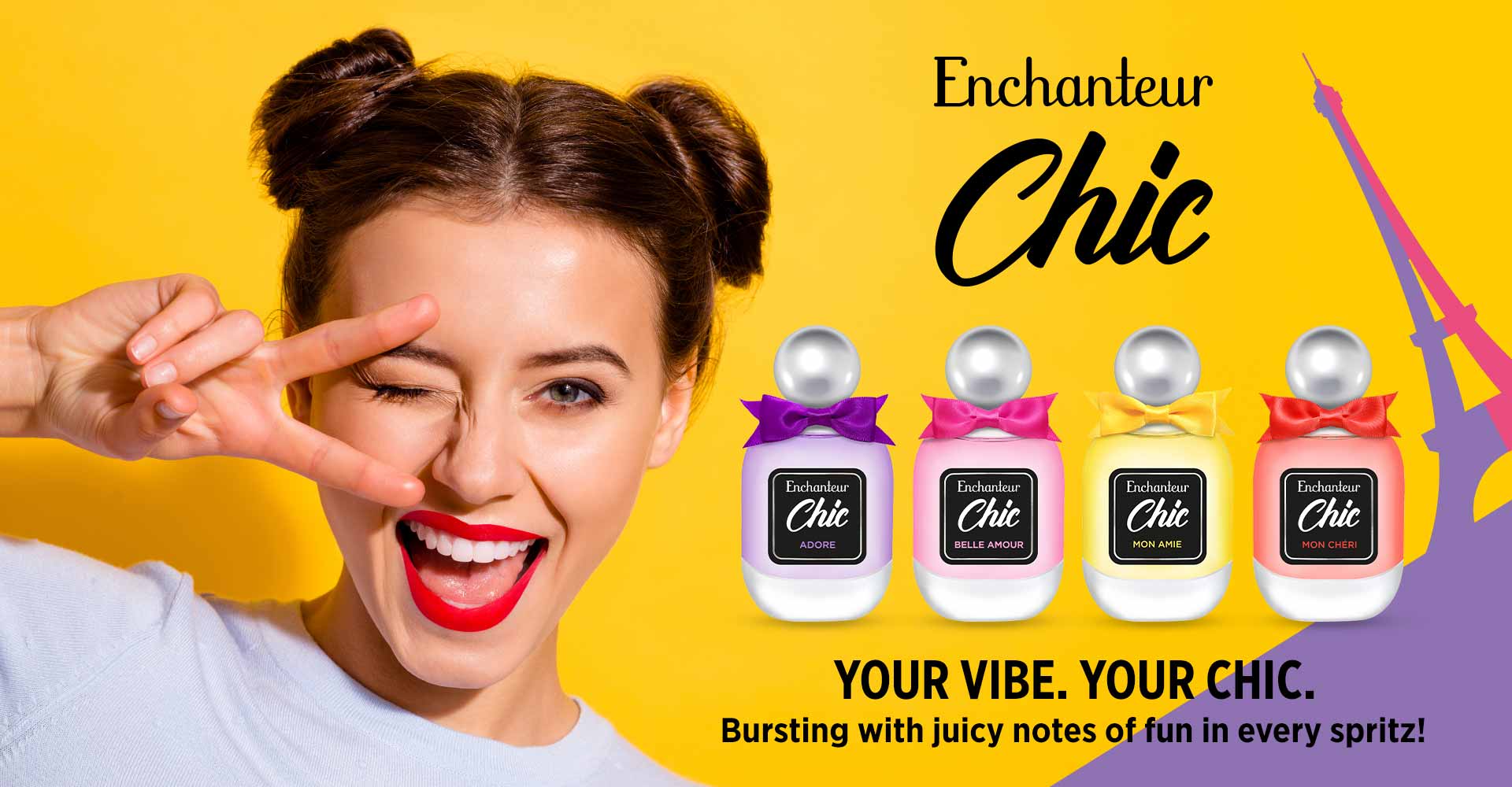 Enchanteur Chic Eau de Toilettes – bursting with juicy notes of fun in every spritz!