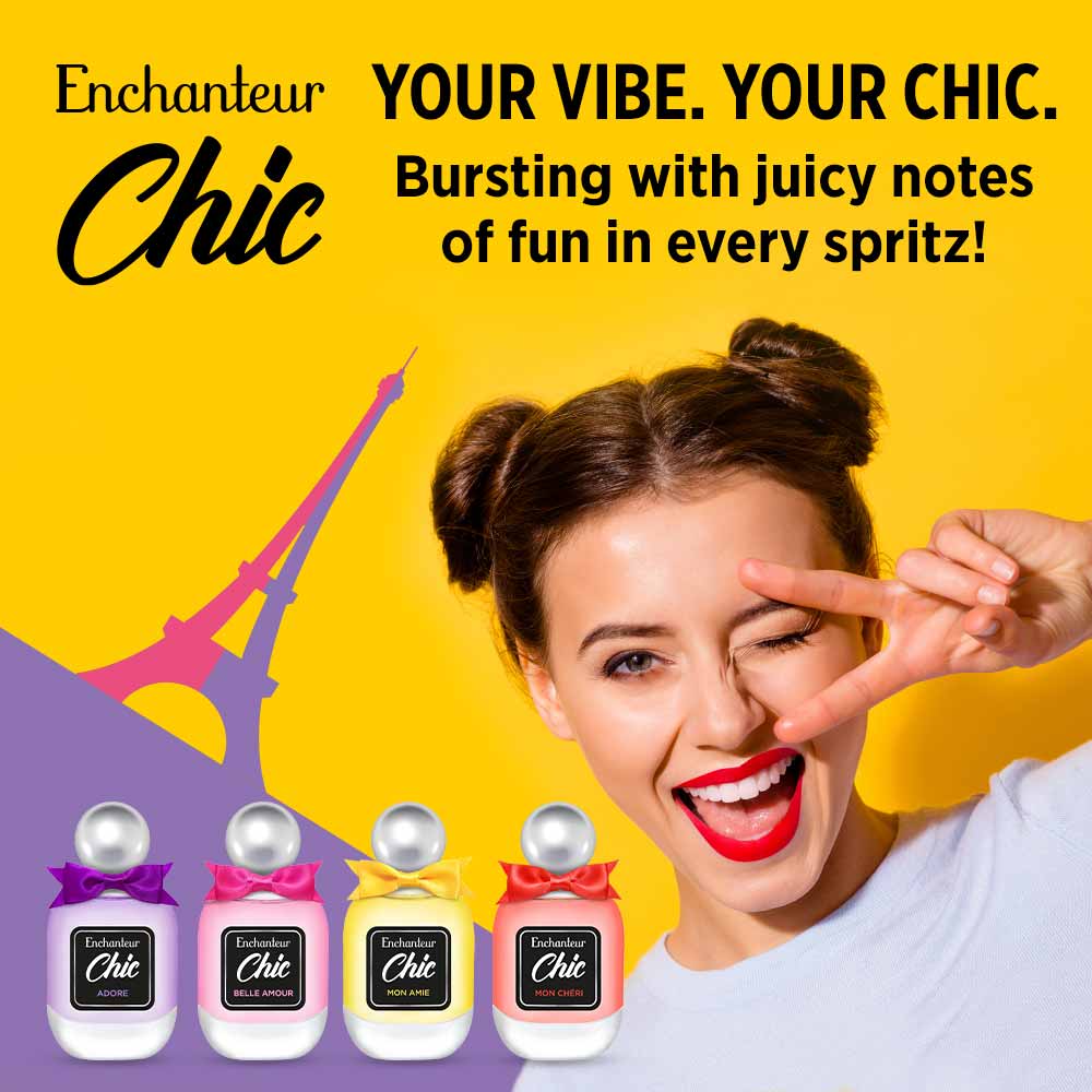 Enchanteur Chic Eau de Toilettes – bursting with juicy notes of fun in every spritz!